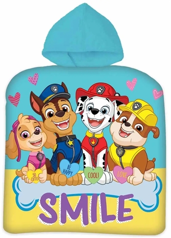 4: Badeponcho - Børnehåndklæde - Paw Patrol Smile - 50x100 cm - 100% Bomuld